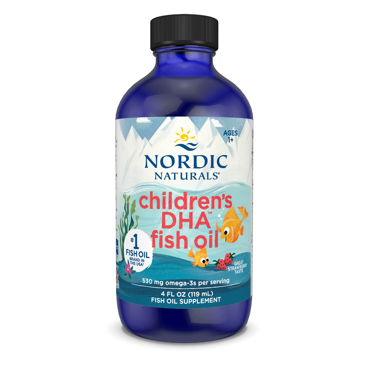 Nordic Naturals Kinderen DHA, 530mg Omega3 Strawberry 119 ml
