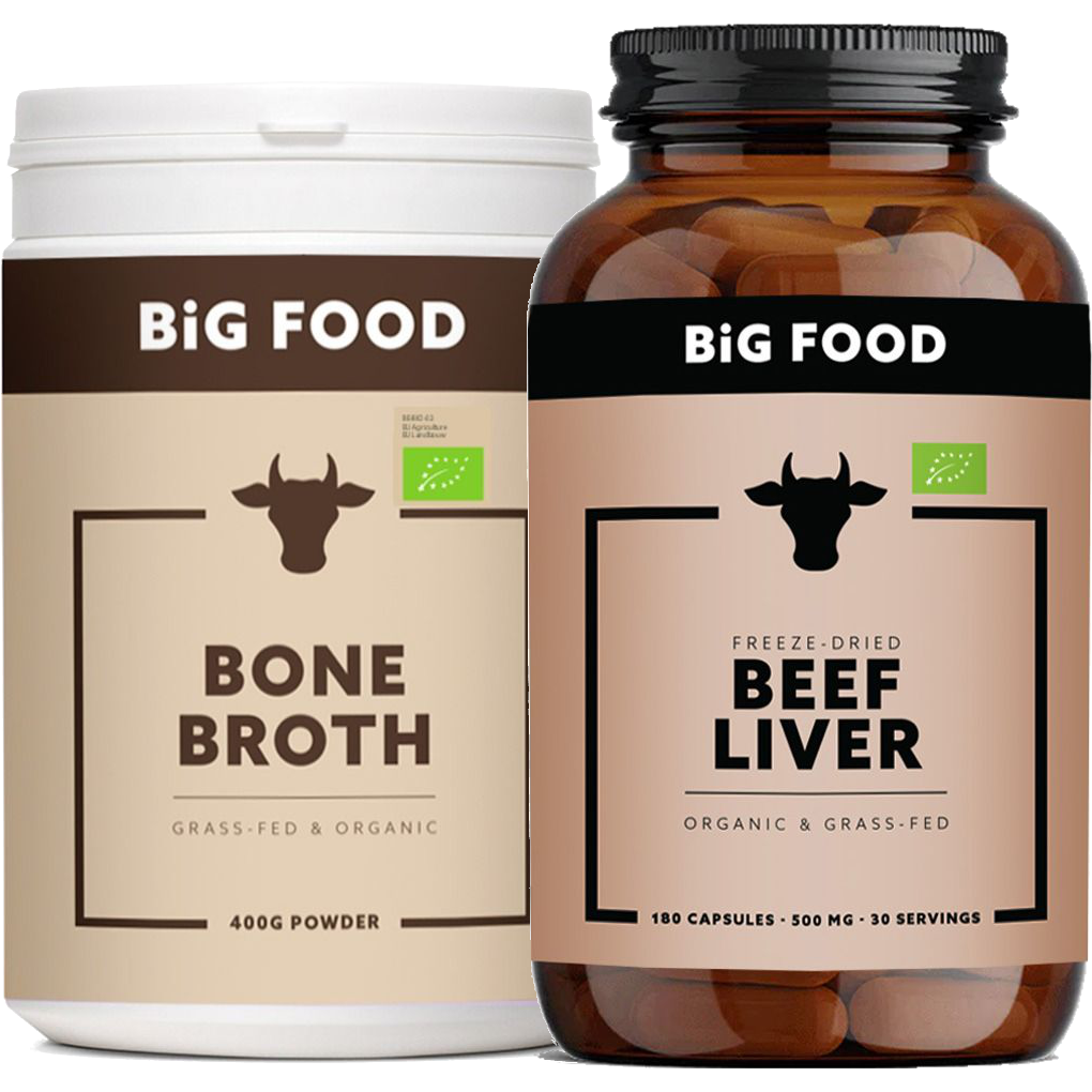 Big Food Oer Voer Bone Broth & Beef Liver combinatie