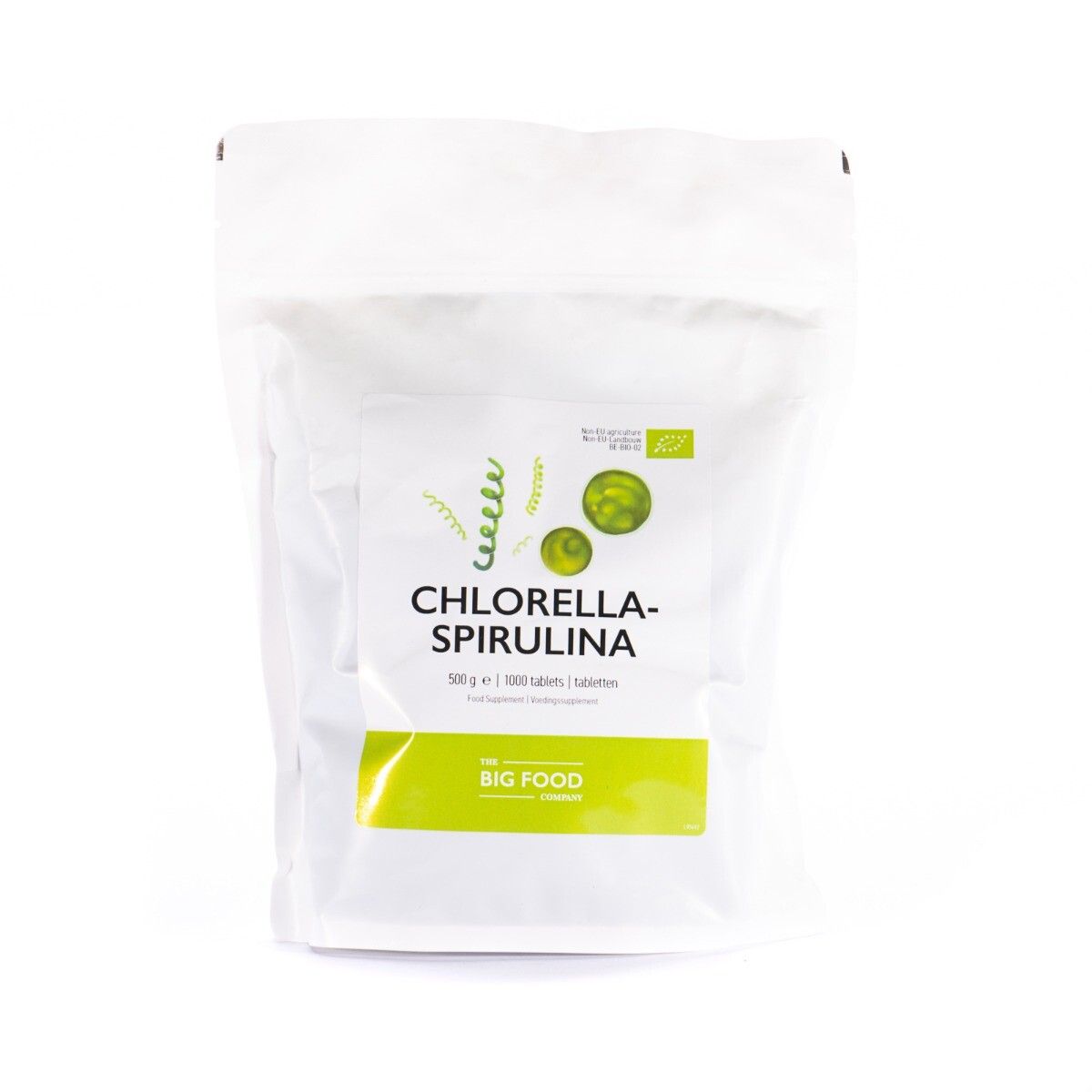 Big Food Chlorella Spirulina 500 gram Nu Kopen