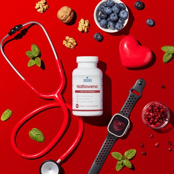 Arthur Andrew Nattovena® (90 or 180 Capsules) | Concentrated Nattokinase Formula for Natural Circulatory Balance