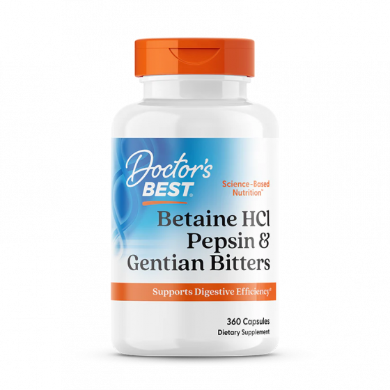 Doctor's Best Betaine HCL, Pepsin and Gentian Bitters, 360 Capsules