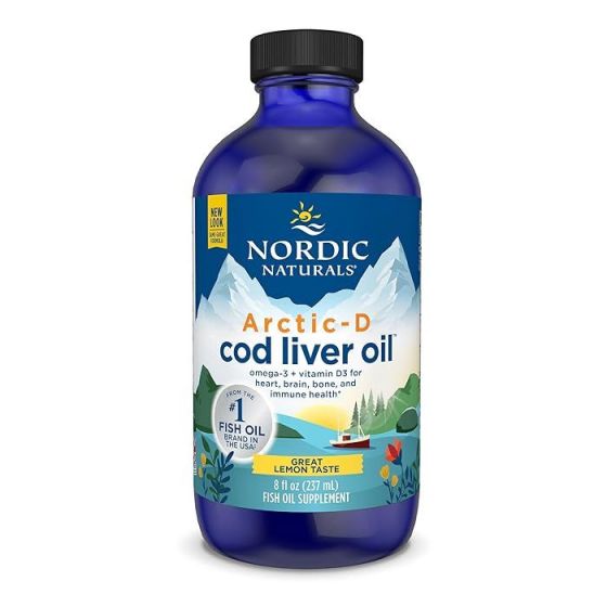 Arctic-D Cod Liver Oil Lemon – 237 ml | Levertraan met Omega-3 & Vitamine D3 - Nordic Naturals