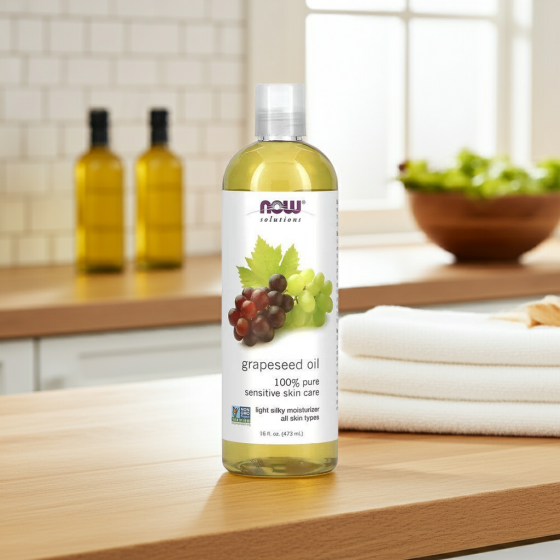 NOW Foods – Druivenpitolie – 473 ml – 100% Pure Plantaardige Olie voor Huid, Haar en Koken