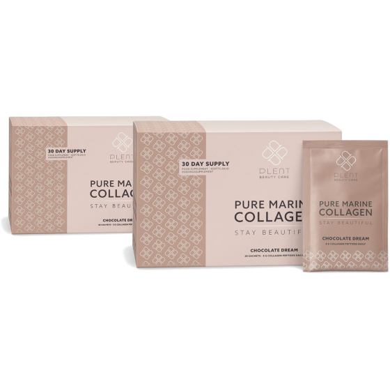 Pure Marine Collageen +C - Chocolate Dream - 2 x 30 Sachets - 1+1 Gratis - Voordeelpakket Aanbieding