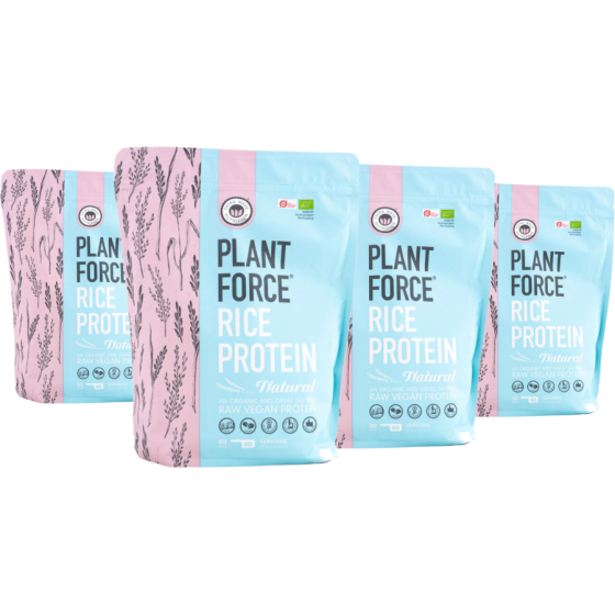 Plantforce Rijst Proteïne BIO Naturel (800 g | 40 porties)  – 3 + 1 GRATIS - END OF YEAR DEAL