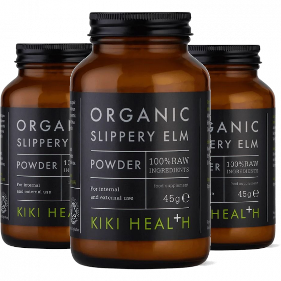 Kiki Health - Slippery Elm Powder Organic - 3 x 45 gram - Voordeelpakket Aanbieding