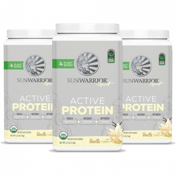 Sunwarrior - Active Protein Vanilla - 3 x 1 kg Voordeelpakket