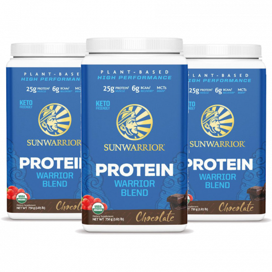 Sunwarrior - Warrior Blend Proteine - Chocolade - 3 x 750 g (voordeelpakket)