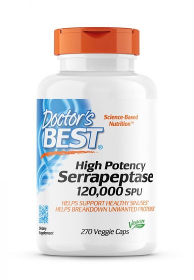 Doctor's Best - Serrapeptase - 120.000 SPU – 270 capsules 