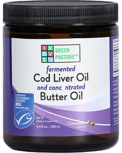 Green Pasture - Fermented Cod Liver Oil / Butter Oil Blend - 240ml Gel (Cinnamon)