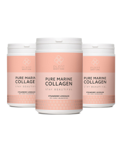 Pure Marine Collageen +C - Strawberry Lemonade - 3 x 300g - Voordeelpakket Aanbieding