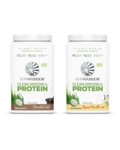 Sunwarrior - Clean Greens & Protein - Tropical Vanilla + Chocolade - 2 x 750 g